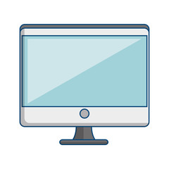 monitor computer icon over white background vector illustration