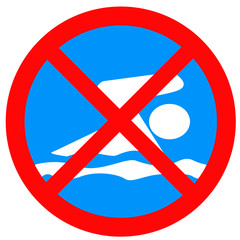 No swimming sign, on white background, vector illustration