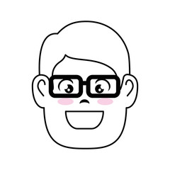 cartoon man wearing glasses icon over white background vector illustration