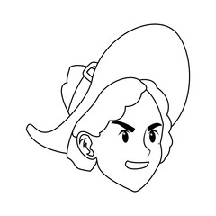 character man pirate suit hat costume halloween vector illustration