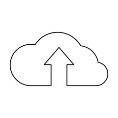cloud with upload arrow icon over white background vector illustration
