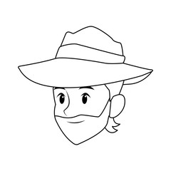 explorer man safari costume halloween celebration vector illustration