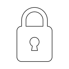 security padlock icon over white background vector illustration