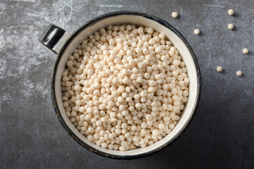 Middle Eastern Couscous in a Metal Cup