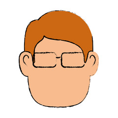 avatar man with glasses icon over white background colorful design vector illustration