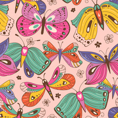 Seamless pattern with butterflies