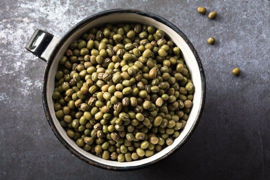 Mung Beans in a Metal Cup