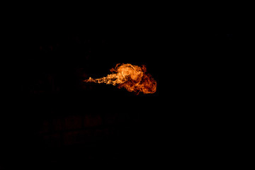 Fire flames on black background