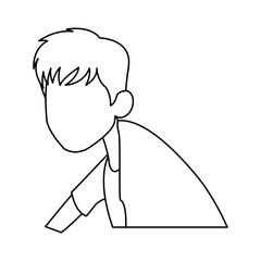 cartoon man sick with flu patient image vector illustration