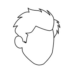 default head man portrait hair image vector illustration