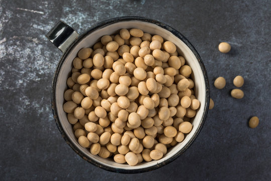 Soybeans in a Metal Cup