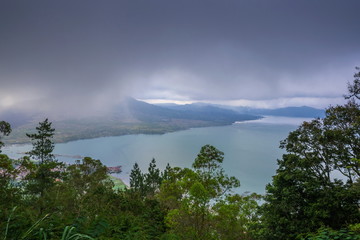 lake Batur in a volcano crater - the biggest fresh-water lake on the island of Bali, Indonesia