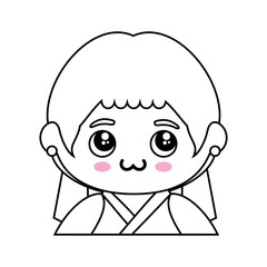 Obraz na płótnie Canvas kawaii japanese girl icon over white background vector illustration