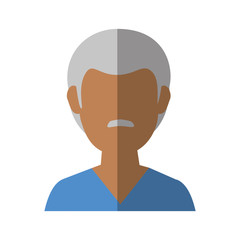 avatar old man icon over white background vector illustration