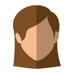 woman face icon over white background colorful design  vector illustration