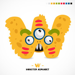 Monster alphabet. The letter W.