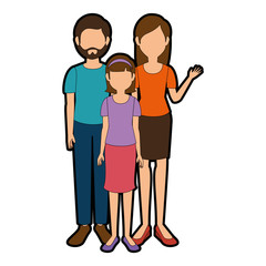 avatar family icon over white background colorful design vector illustration