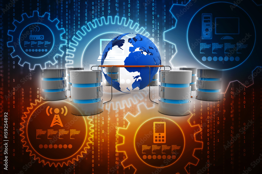 Aufkleber 3d rendering database storage illustration