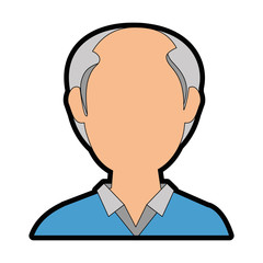 avatar old man icon over white background colorful design vector illustration