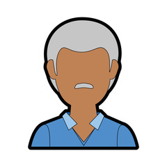 avatar old man icon over white background colorful design vector illustration