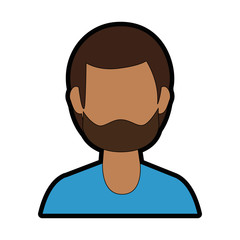 avatar man with beard icon over white background colorful design vector illustration