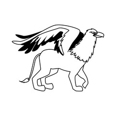 griffin mythological magic winged beast design vector illustration