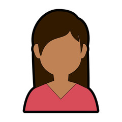 avatar woman icon over white background colorful design vector illustration