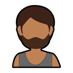 avatar man with beard icon over white background colorful design vector illustration