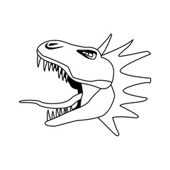 cartoon head hydra mythological creature vector illustration