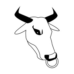 minotaur greek mythological creature horns mystic vector illustration