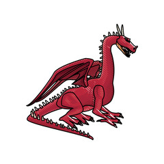 Fototapeta premium dragon beast mythology fantasy monster medieval vector illustration