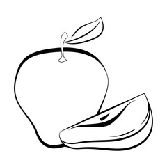 apple fruit icon over white background vector illustration