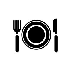 Food plate icon simple flat style vector illustration