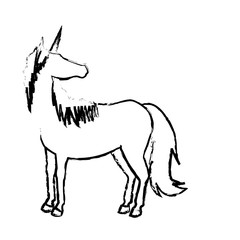 unicorn legendary mythical creature icon vector illustration
