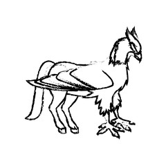 hippogriff greek mythological creature beast vector illustration