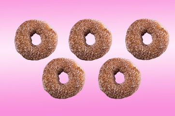 Round sugar donuts