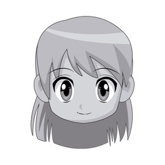 Obraz premium cute cartoon anime chibi girl image vector illustration