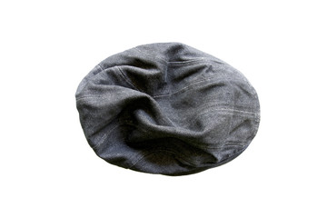 top view crumpled hat isolated on a white.