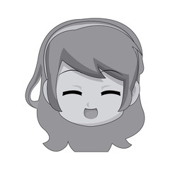 cute cartoon anime chibi girl image vector illustration