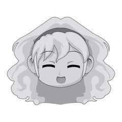 cute cartoon anime chibi girl image vector illustration