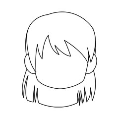 chibi anime girl avatar contour default vector illustration