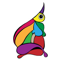 Abstract art of the face on white background.