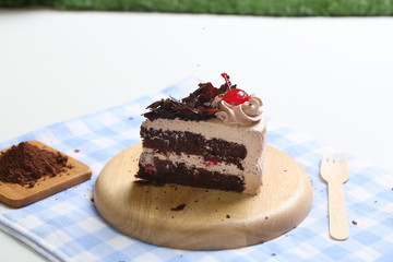 Piece of chocolate cake