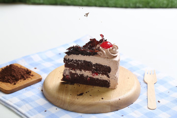 Piece of chocolate cake