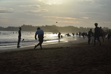 Playing on the beach