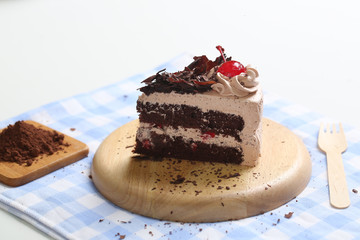 Piece of chocolate cake