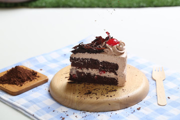 Piece of chocolate cake