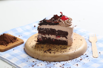Piece of chocolate cake