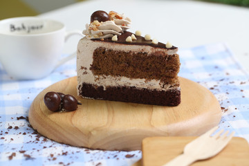 Piece of chocolate cake