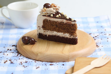 Piece of chocolate cake